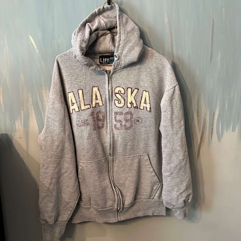 Alaska Zip Front Hoodie by Life Authentic Apparel Grey Medium